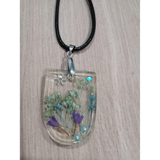 Péndulo de forma libre con flores secas y accesorios, Estilo 1