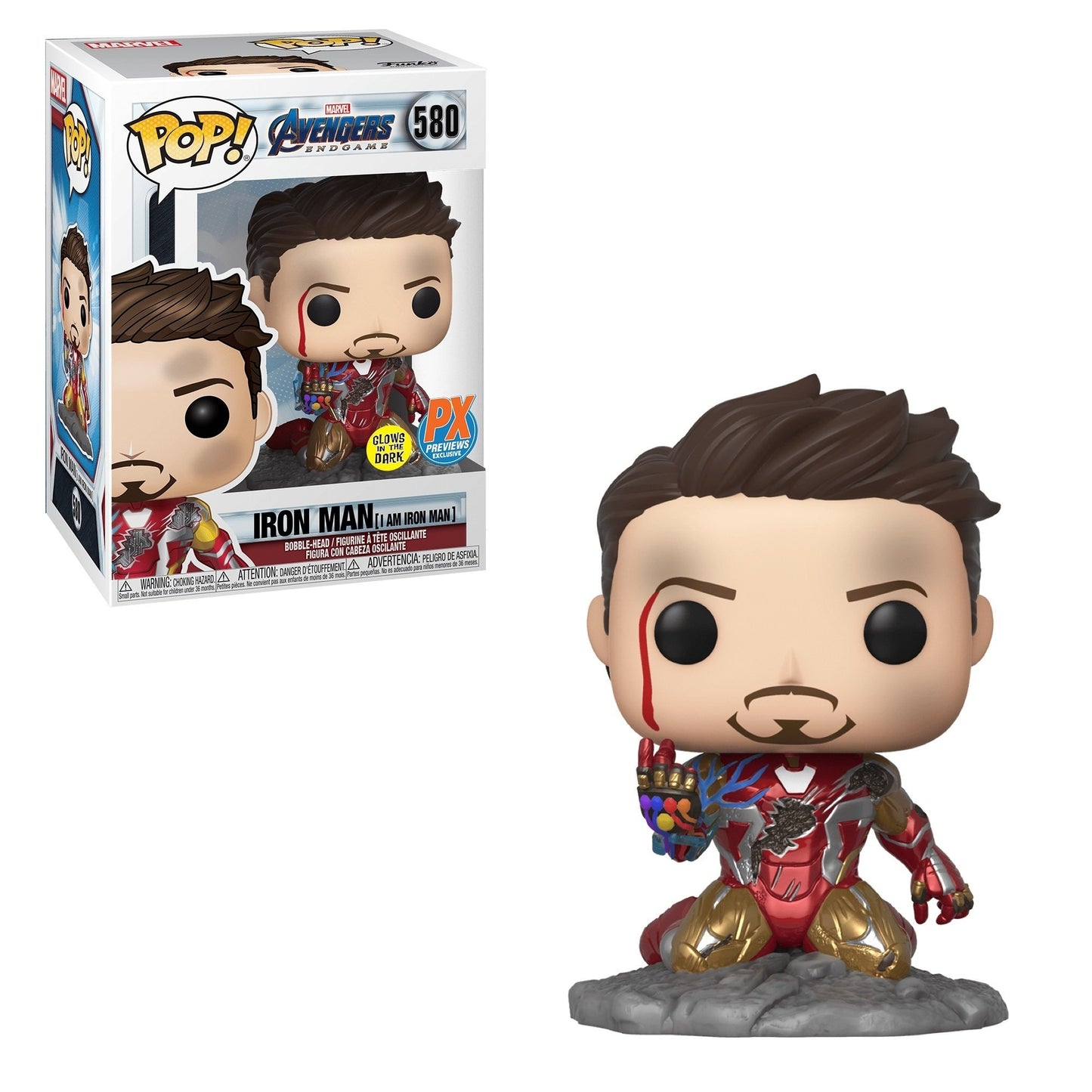 ***EXCLUSIVO***FUNKO Marvel Avengers End Game Iron Man Brilla en la oscuridad