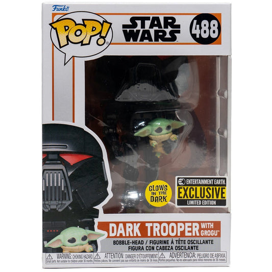 ***EXCLUSIVO***FUNKO Mandalorian Dark Trooper con Grogu Brilla en la oscuridad