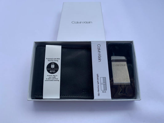 Billetera - Calvin Klein - Color Negro (Incluye clip para billetes) - The Gift Shop Costa Rica