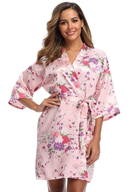 Bata corta, estilo Kimono para mujer, con manga 3/4, talla S